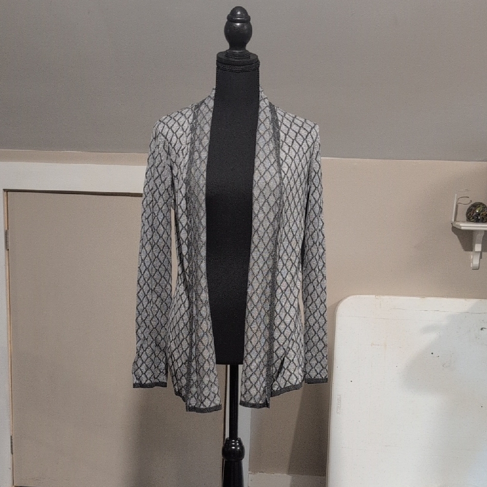Belldini Gray Textured Knit Cardigan